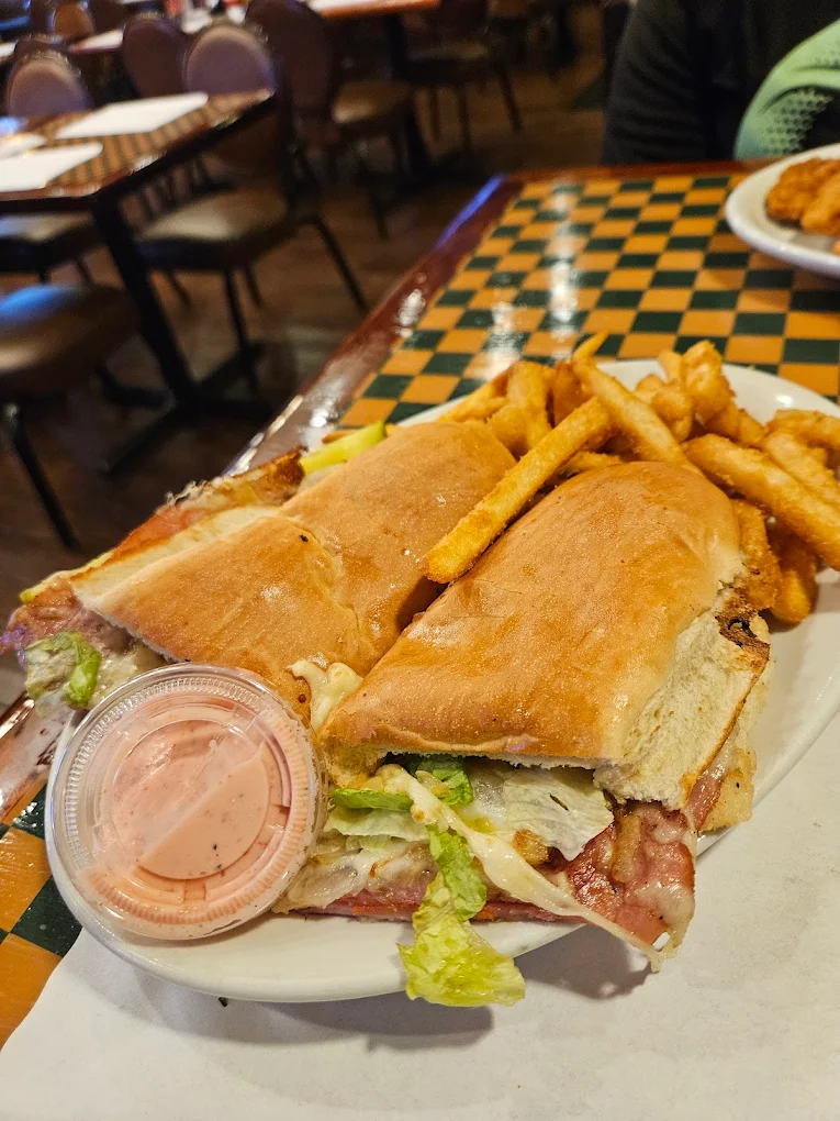 Italian sub sandwich with fries